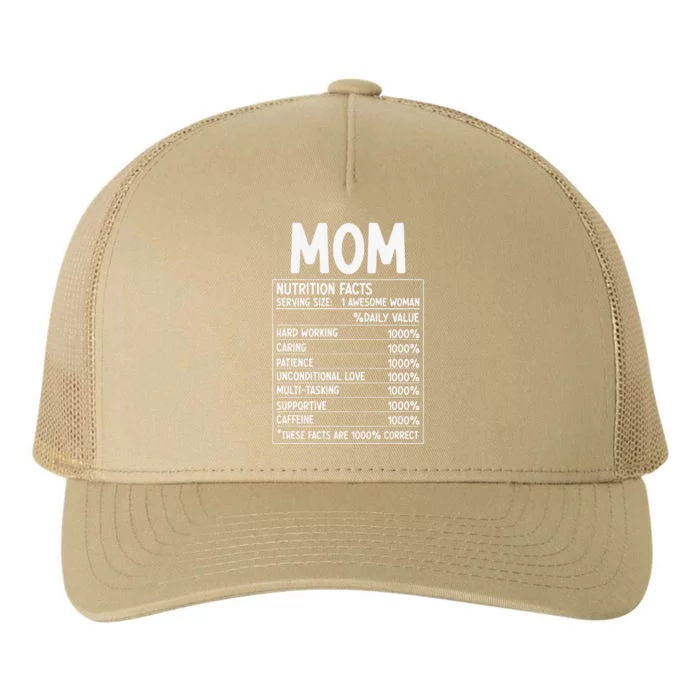 Funny Mother's Day Best Mother Ever Mom Nutrition Facts Yupoong Adult 5-Panel Trucker Hat