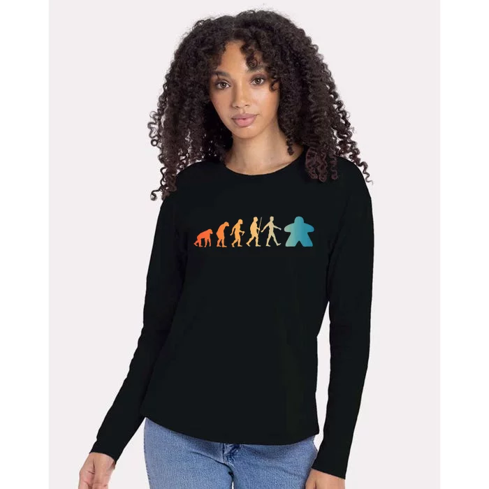 Funny Meeple Design For Women Meeple Evolution Lovers Womens Cotton Relaxed Long Sleeve T-Shirt