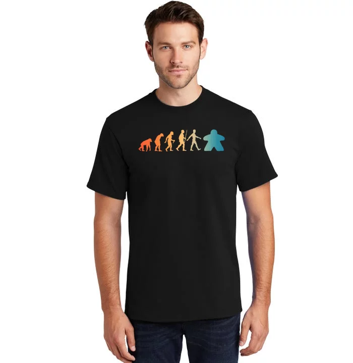 Funny Meeple Design For Women Meeple Evolution Lovers Tall T-Shirt