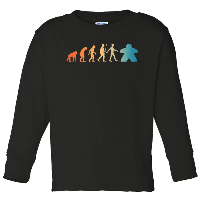 Funny Meeple Design For Women Meeple Evolution Lovers Toddler Long Sleeve Shirt