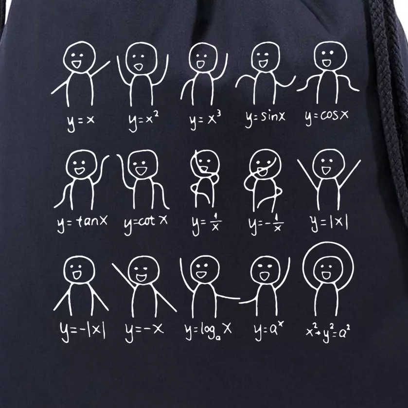 Funny Math Dances Happy Face Sketch Algebra Humor Dancing Drawstring Bag