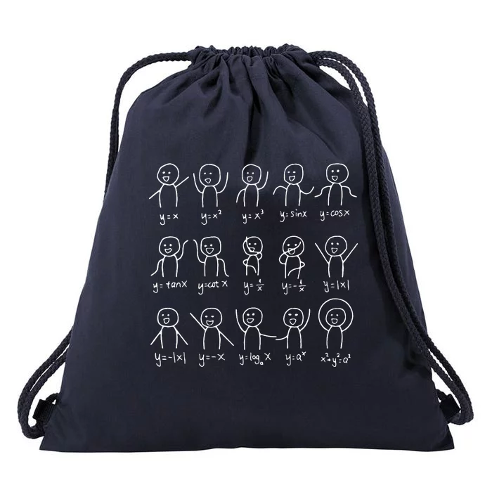 Funny Math Dances Happy Face Sketch Algebra Humor Dancing Drawstring Bag