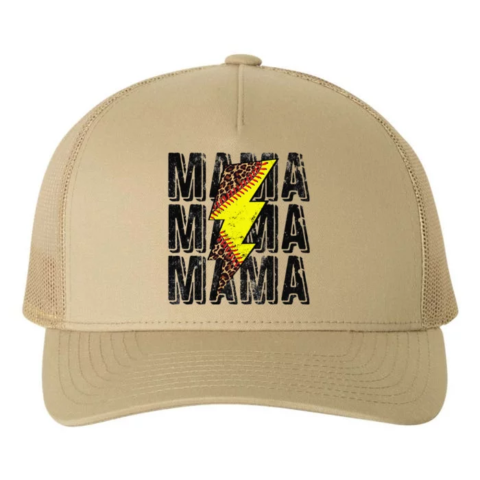 Funny Mothers Day Softball Leopard Thunderstorm Grandma Mama Yupoong Adult 5-Panel Trucker Hat