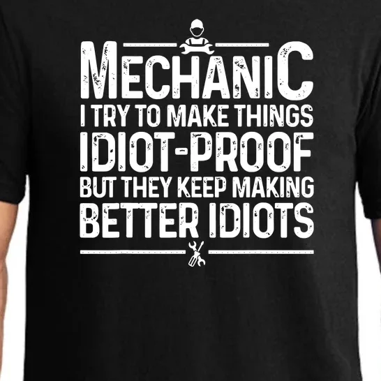 Funny Mechanic Design For Men Dad Car Garage Auto Mechanics Pajama Set