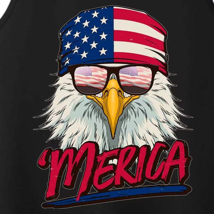 Funny Merica Eagle USA American Flag Performance Tank