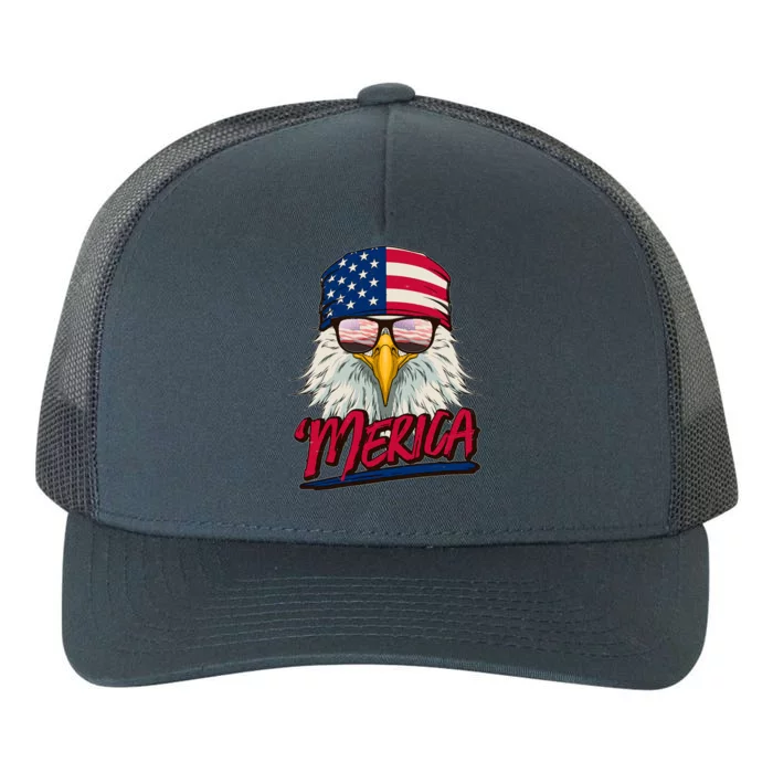 Funny Merica Eagle USA American Flag Yupoong Adult 5-Panel Trucker Hat