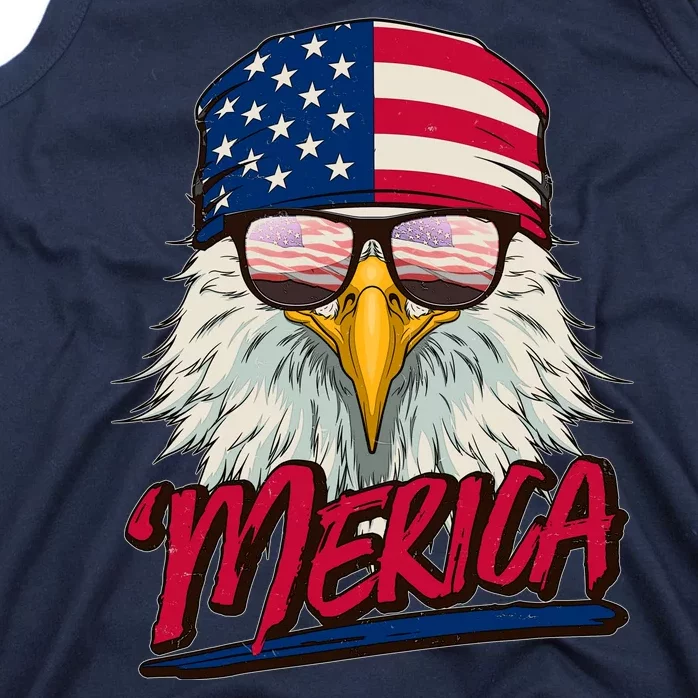 Funny Merica Eagle USA American Flag Tank Top