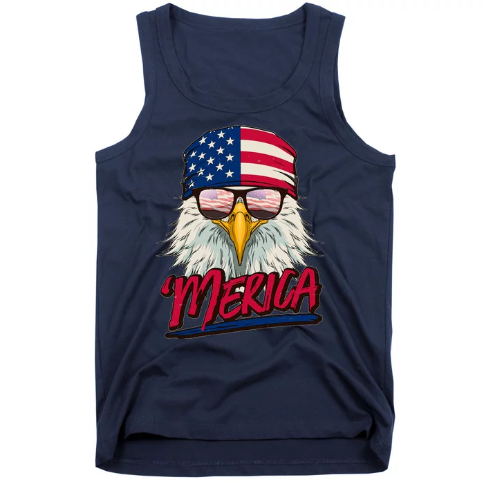 Funny Merica Eagle USA American Flag Tank Top