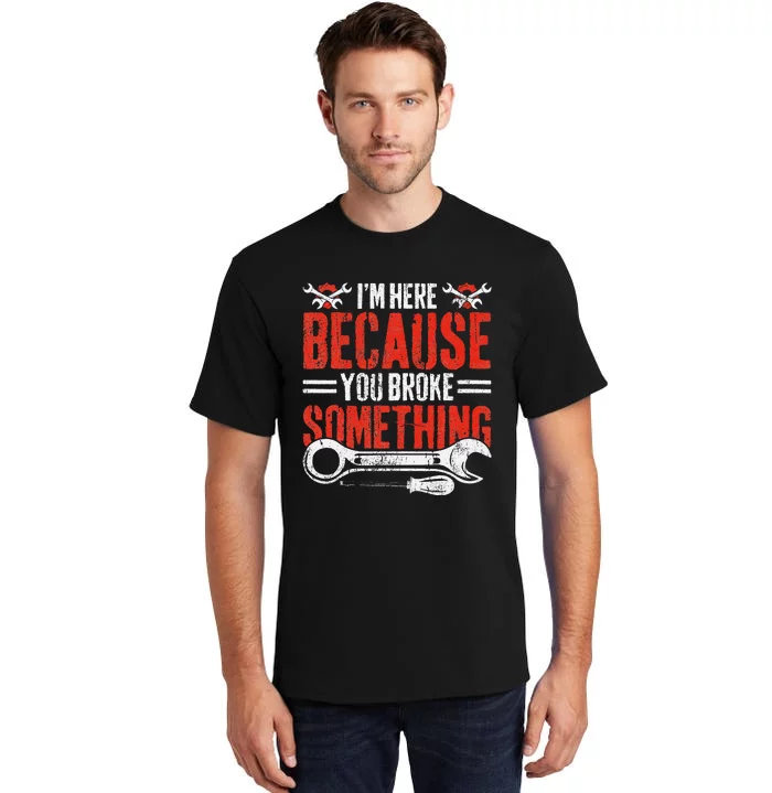 Funny Mechanic Engineer Art For Dad Husband Grandpa Gift Tall T-Shirt