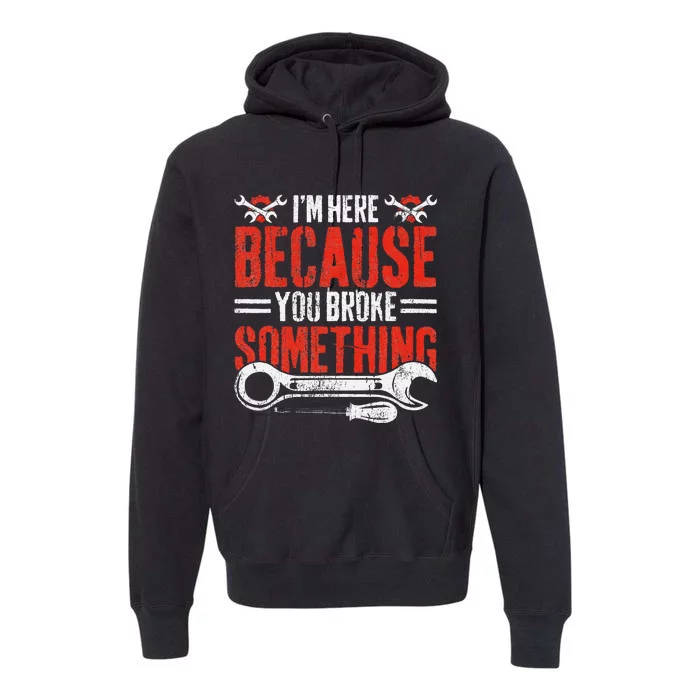 Funny Mechanic Engineer Art For Dad Husband Grandpa Gift Premium Hoodie