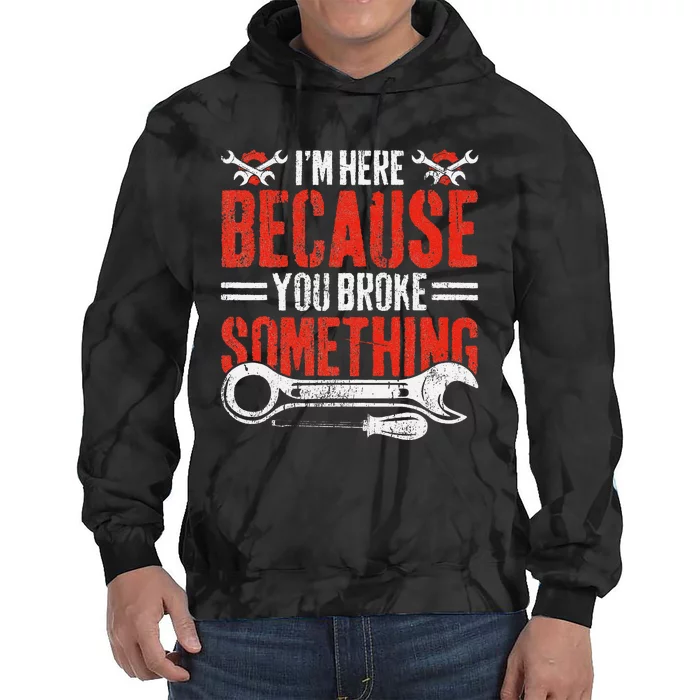 Funny Mechanic Engineer Art For Dad Husband Grandpa Gift Tie Dye Hoodie