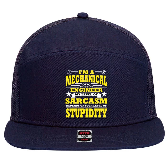 Funny Mechanical Engineer Engineering Major Student Gift Cool Gift 7 Panel Mesh Trucker Snapback Hat