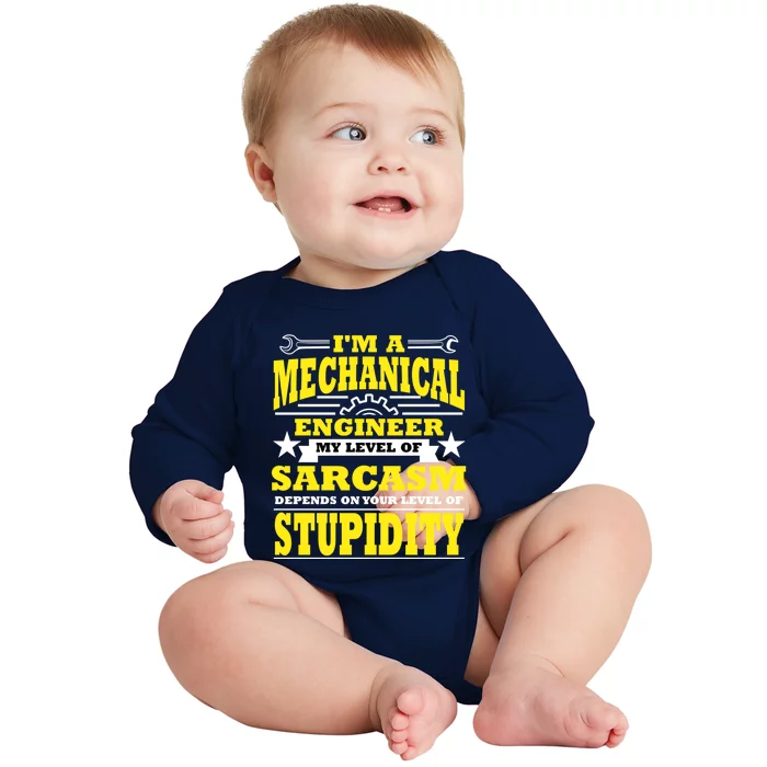 Funny Mechanical Engineer Engineering Major Student Gift Cool Gift Baby Long Sleeve Bodysuit