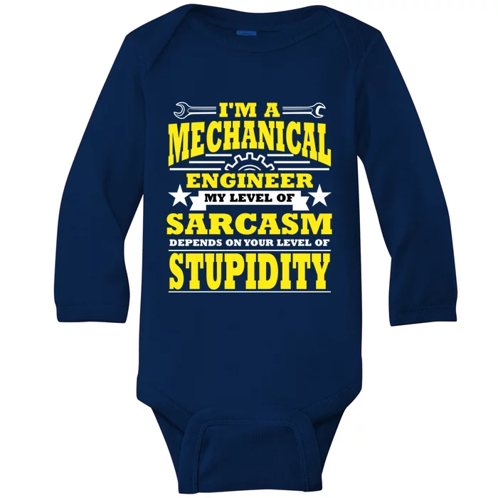 Funny Mechanical Engineer Engineering Major Student Gift Cool Gift Baby Long Sleeve Bodysuit