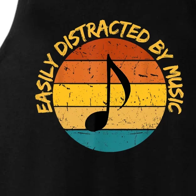 Funny Music Easily Distracted By Music Musician Music Lover Ladies Tri-Blend Wicking Tank