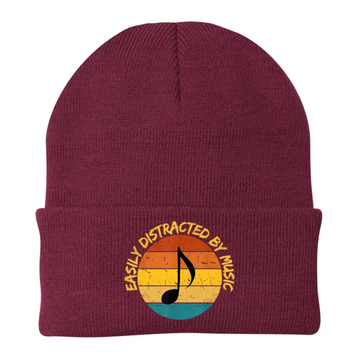 Funny Music Easily Distracted By Music Musician Music Lover Knit Cap Winter Beanie