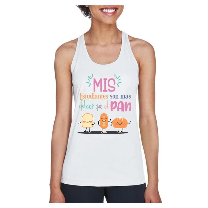 Funny Maestra Espanol Spanish Teacher Women's Racerback Tank