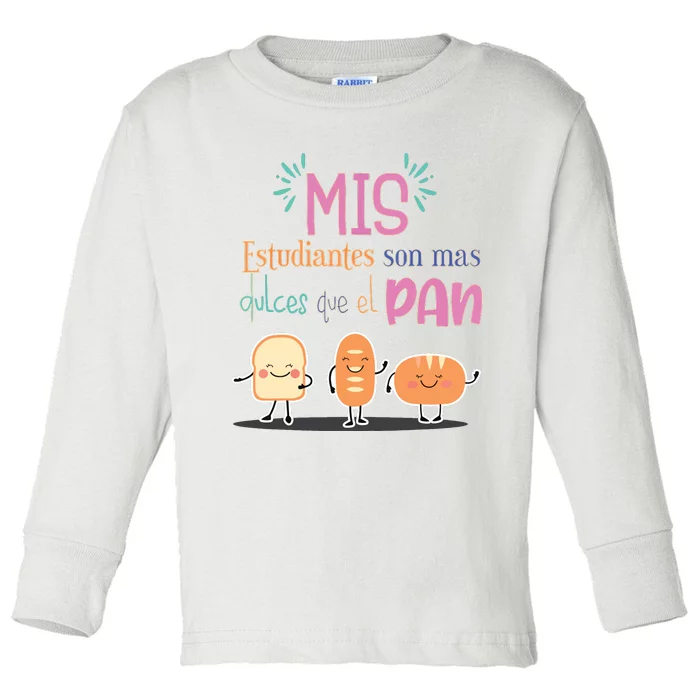 Funny Maestra Espanol Spanish Teacher Toddler Long Sleeve Shirt