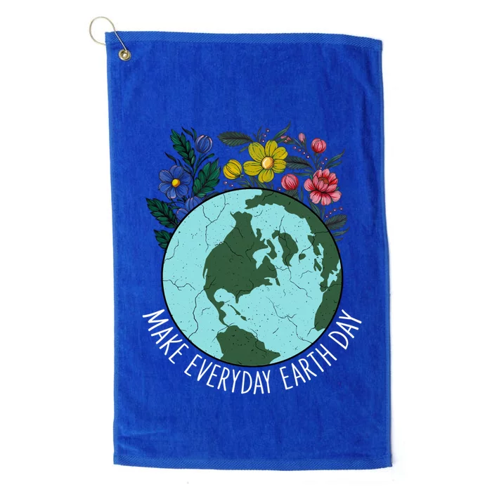 Funny Make Everyday Earth Day Planet World Earth Day Flower Gift Platinum Collection Golf Towel