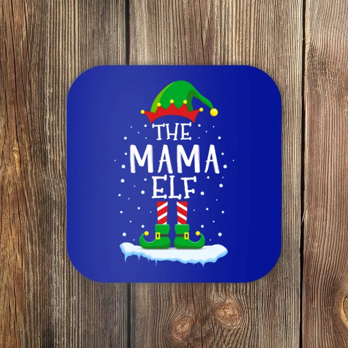 Funny Mama Elf Matching Family Group Christmas Party Cute Gift Coaster