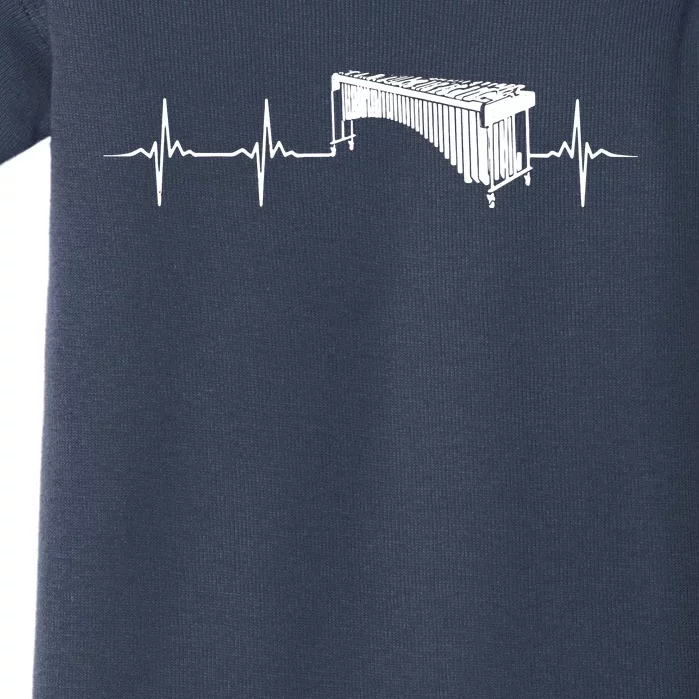 Funny Marimba EKG Line Heartbeat Marimba Baby Bodysuit