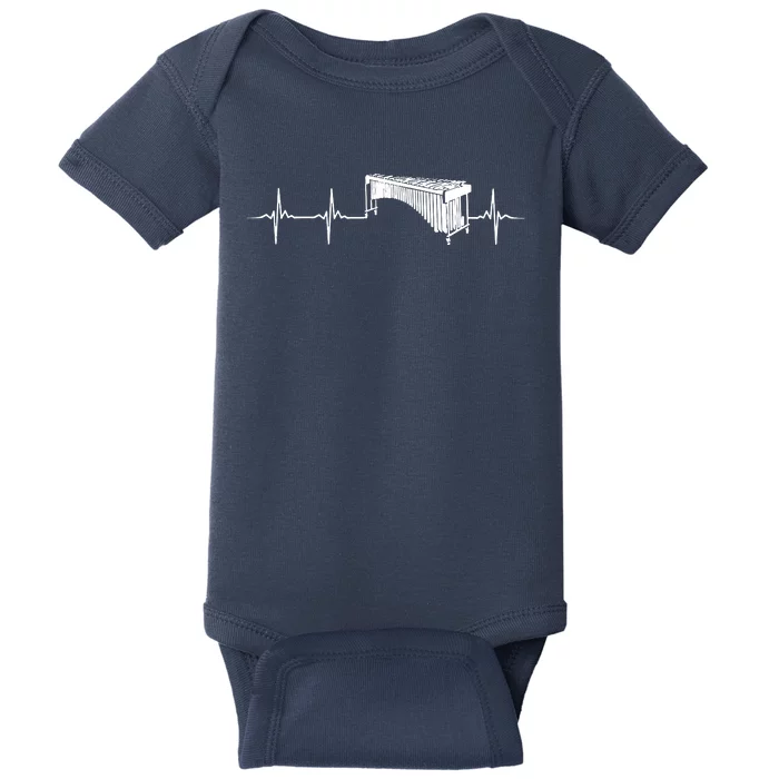 Funny Marimba EKG Line Heartbeat Marimba Baby Bodysuit