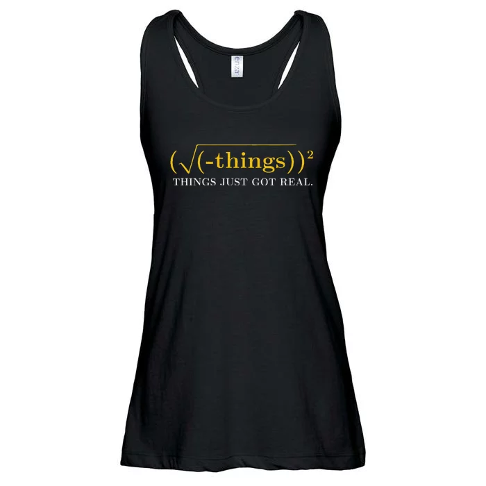 Funny Math Equation Things Just Got Real Saying Ladies Essential Flowy Tank