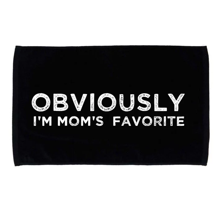 funny moms favorite, Obviously i'm mom's favorite Microfiber Hand Towel