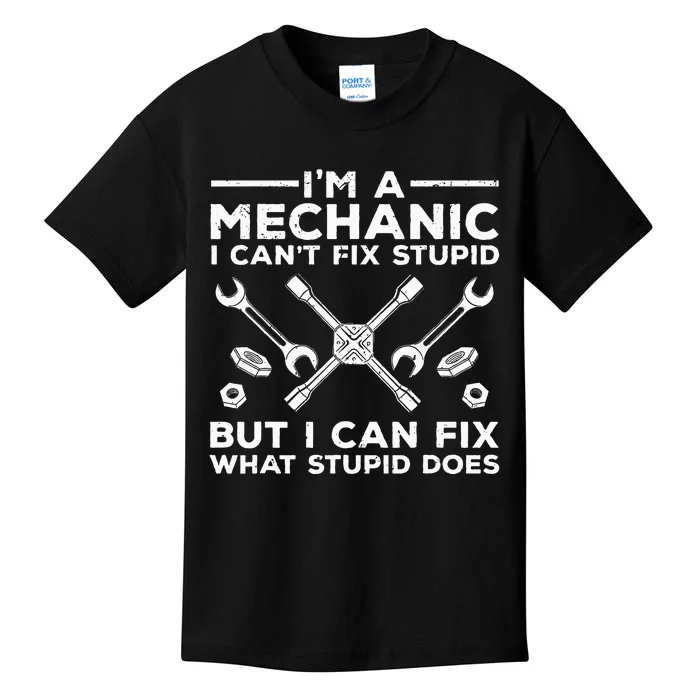 Funny Mechanic For Men Dad Car Auto Diesel Automobile Garage Kids T-Shirt