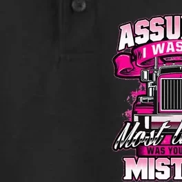 First Mistake Female Semi Truck Driver Trucker Trucking Dry Zone Grid Performance Polo