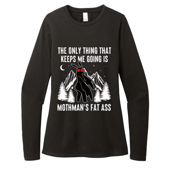 Funny Mothman Fat Ass Vintage Cryptid Womens CVC Long Sleeve Shirt