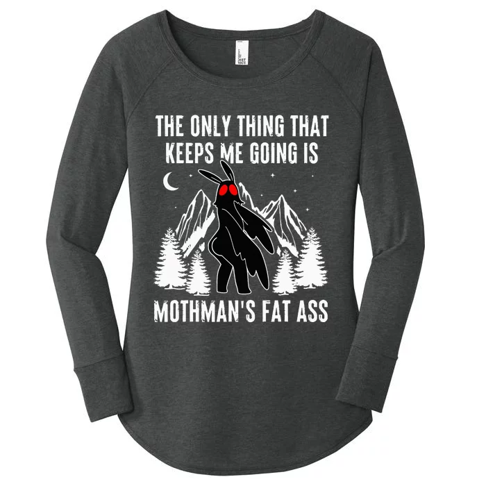 Funny Mothman Fat Ass Vintage Cryptid Women's Perfect Tri Tunic Long Sleeve Shirt