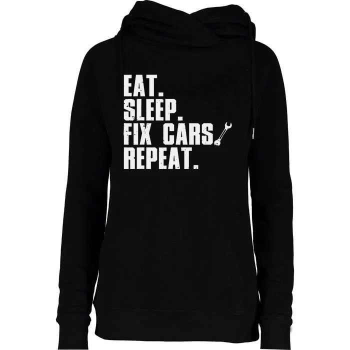 Funny Mechanic For  Dad Auto Garage Automobile Car Lover Womens Funnel Neck Pullover Hood