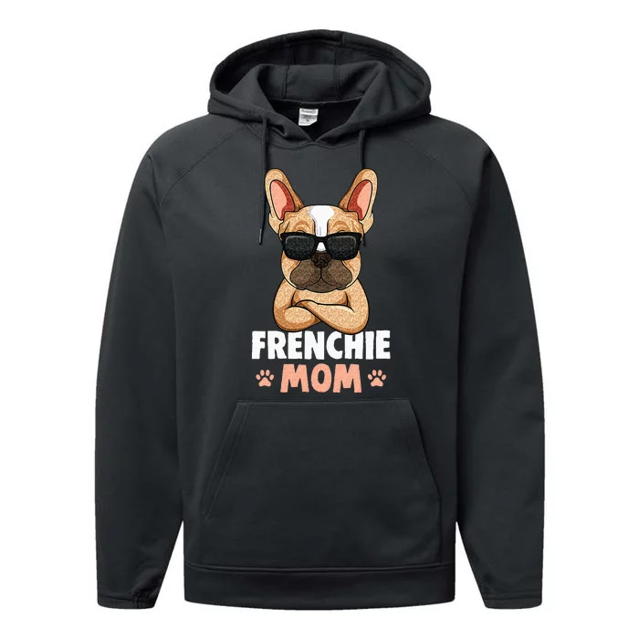 Frenchie Mom French Bulldog Dog Performance Fleece Hoodie