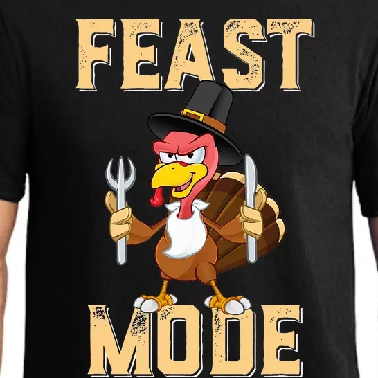 Feast Mode Funny Thanksgiving Holiday Turkey Pajama Set