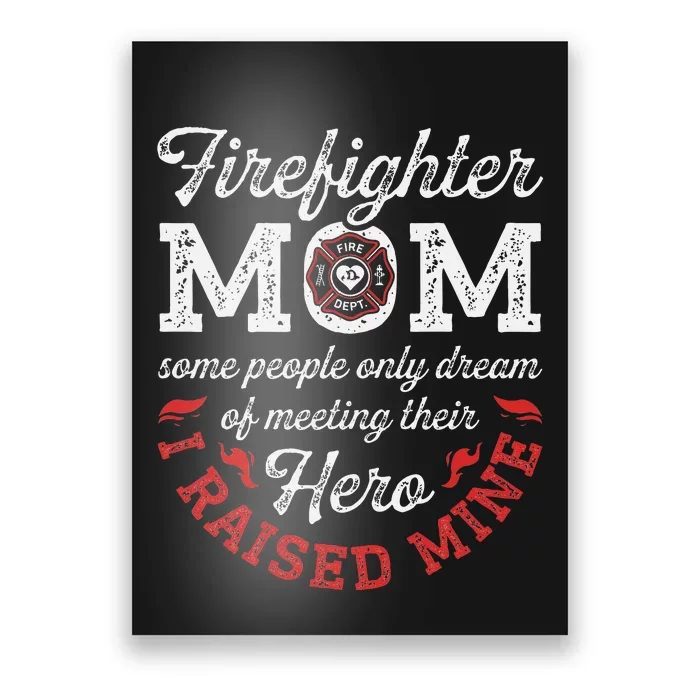 Firefighter Mom Firewoman Proud Moms Mothers Day Vintage Poster