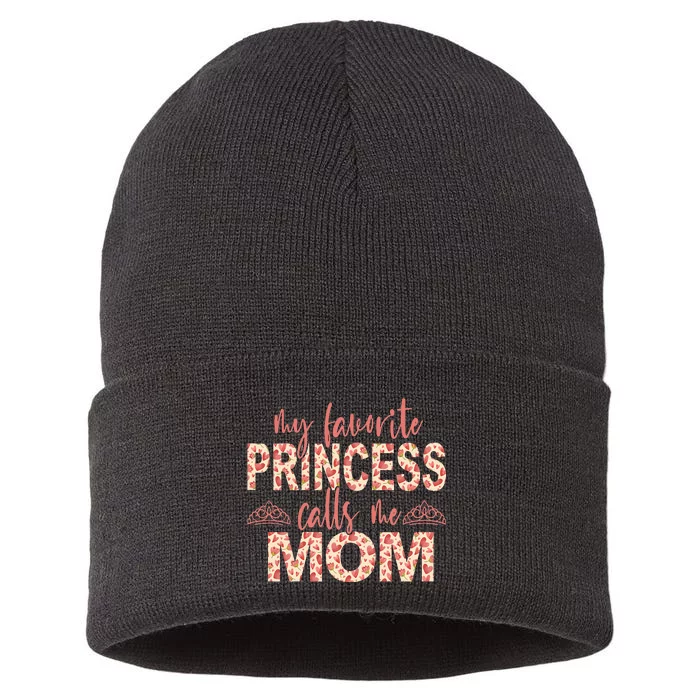 funny My Favorite Princess Calls Me Mom Princess Sustainable Knit Beanie