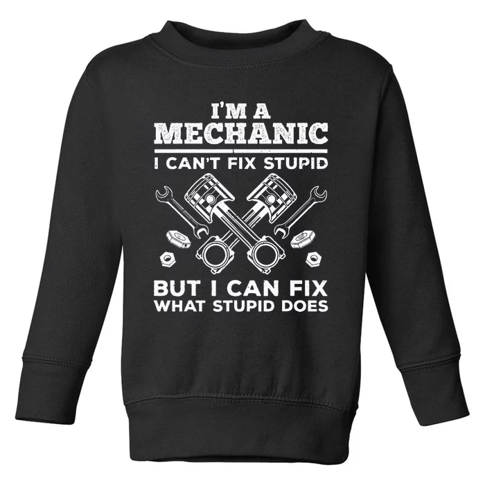 Funny Mechanic For Dad Car Auto Diesel Automobile Garage Toddler Sweatshirt