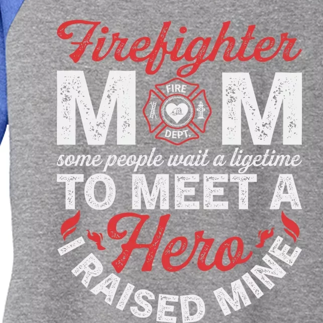 Firefighter Mom Firewoman Proud Moms Mothers Day Women's Tri-Blend 3/4-Sleeve Raglan Shirt