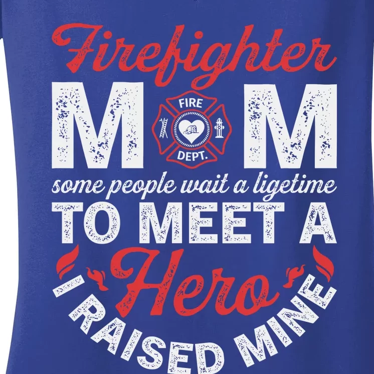 Firefighter Mom Firewoman Proud Moms Mothers Day Women's V-Neck T-Shirt