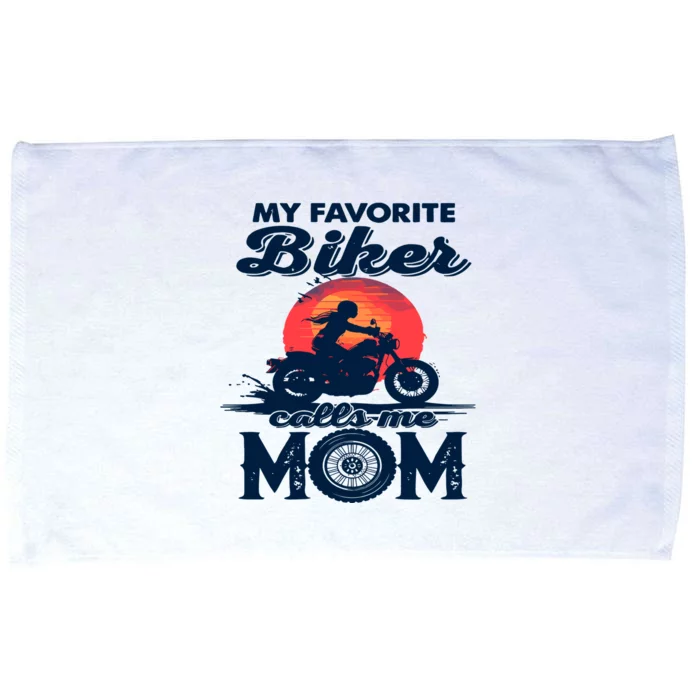 Funny My Favorite Biker Calls Me Mom Microfiber Hand Towel