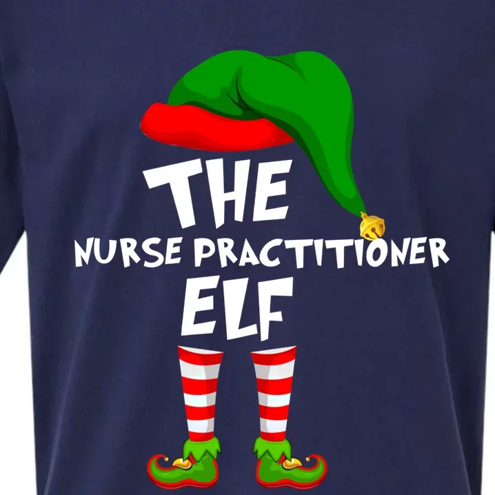 Funny Matching Family Christmas The Nurse Practitioner Elf Gift Sueded Cloud Jersey T-Shirt