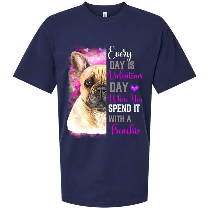 Frenchie Mom Funny Valentines Day Dog Lovers French Bulldog Gift Sueded Cloud Jersey T-Shirt