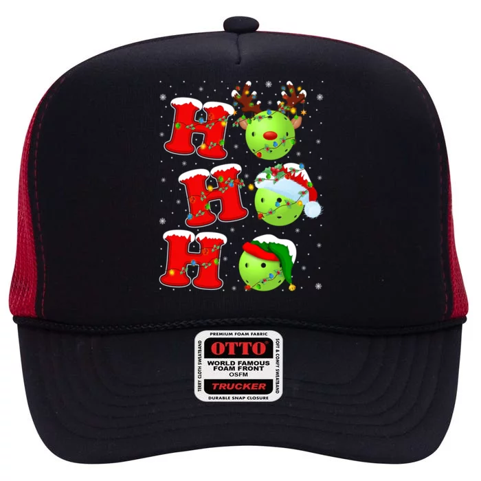 Funny Matching Family Santa Ho Ho Ho Pickleball Christmas Meaningful Gift High Crown Mesh Trucker Hat