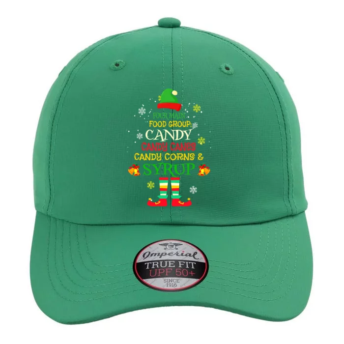 Four Main Food Groups Candy Canes Corn Syrup Elf Ugly Xmas The Original Performance Cap