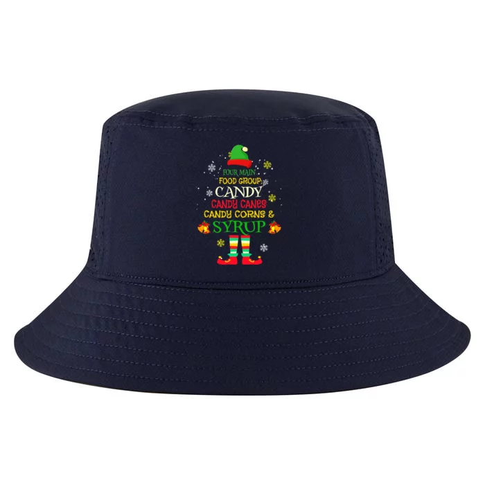 Four Main Food Groups Candy Canes Corn Syrup Elf Ugly Xmas Cool Comfort Performance Bucket Hat