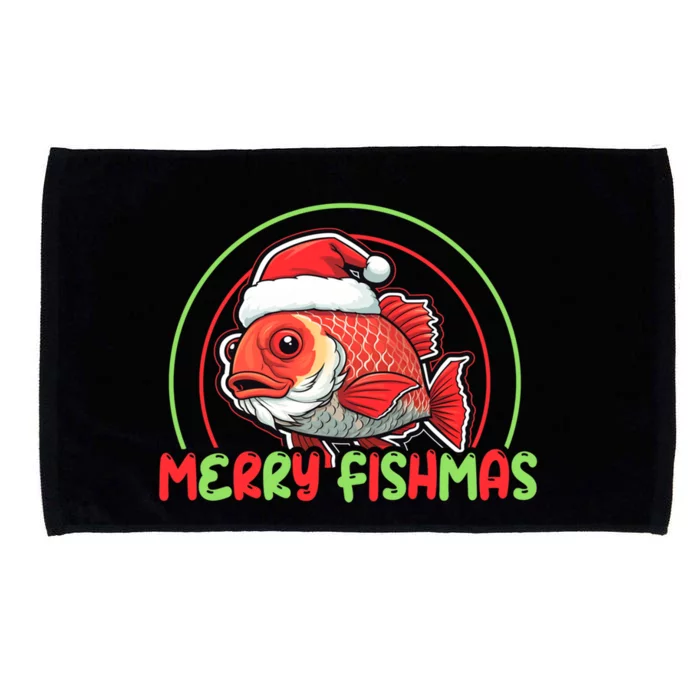 Fishing Merry Fishmas Gift Microfiber Hand Towel