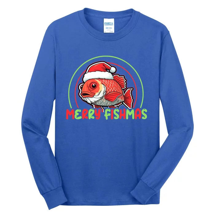 Fishing Merry Fishmas Gift Tall Long Sleeve T-Shirt