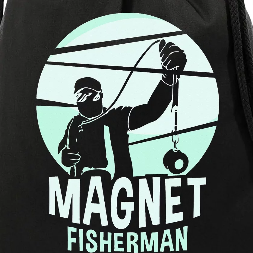 funny Magnet Fisherman Magnets Fisher Fishing Drawstring Bag