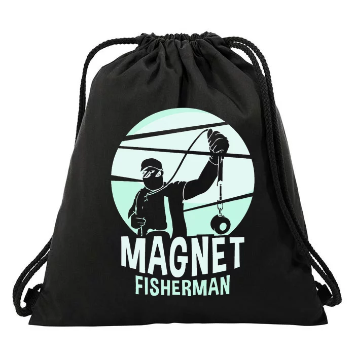 funny Magnet Fisherman Magnets Fisher Fishing Drawstring Bag